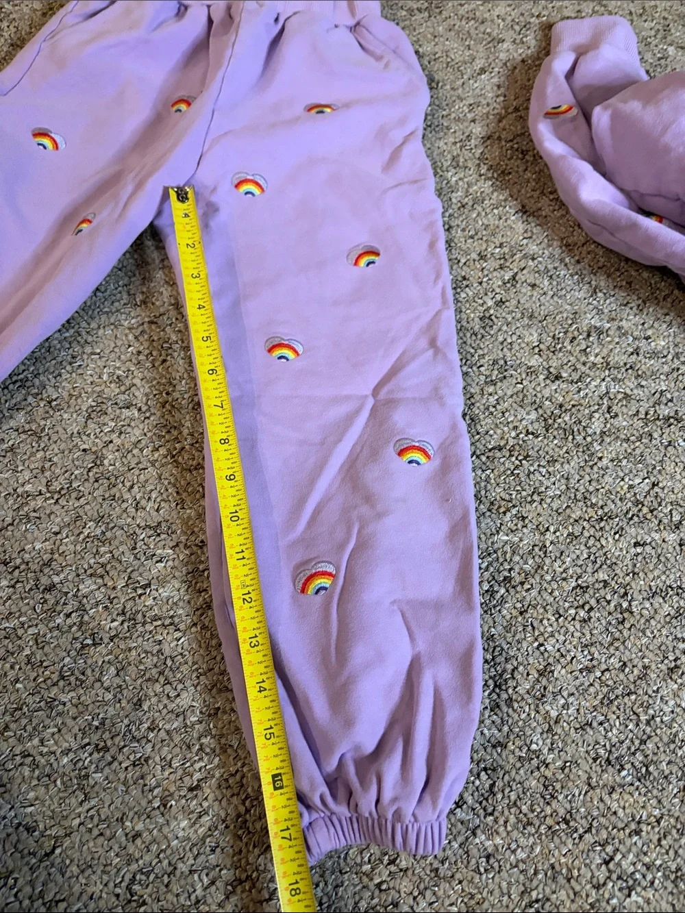 Lola + The Boys Lavender Rainbow Sweatshirt & Jogger Set